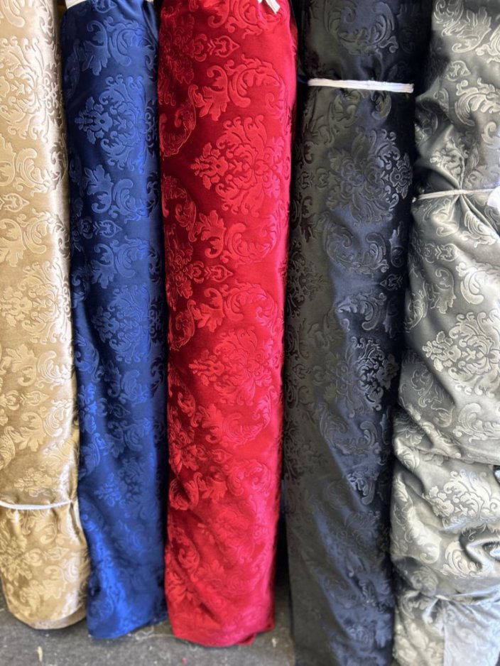 Embedded Damask Velvet Fabric by the yard - New Star Fabrics