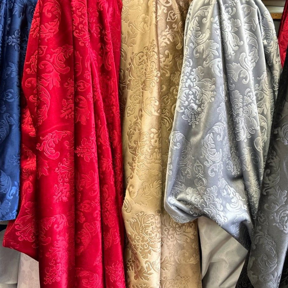 Embedded Damask Velvet Fabric by the yard - New Star Fabrics