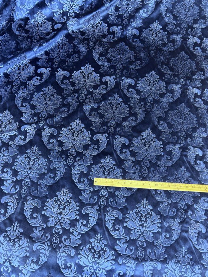 Embedded Damask Velvet Fabric by the yard - New Star Fabrics