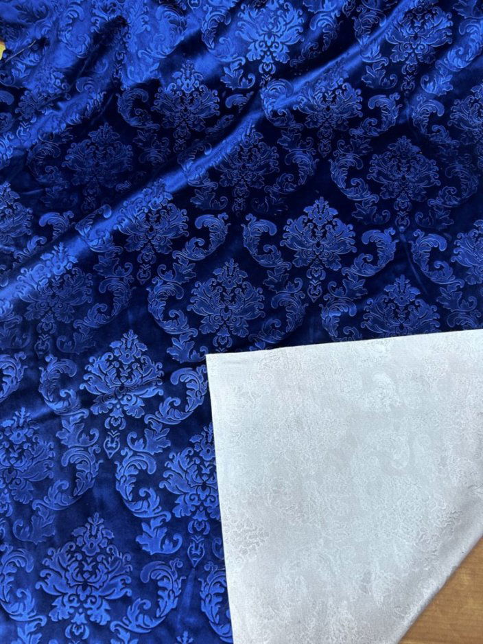 Embedded Damask Velvet Fabric by the yard - New Star Fabrics