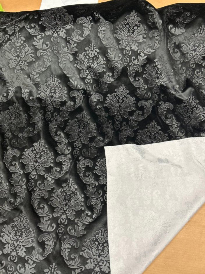 Embedded Damask Velvet Fabric by the yard - New Star Fabrics