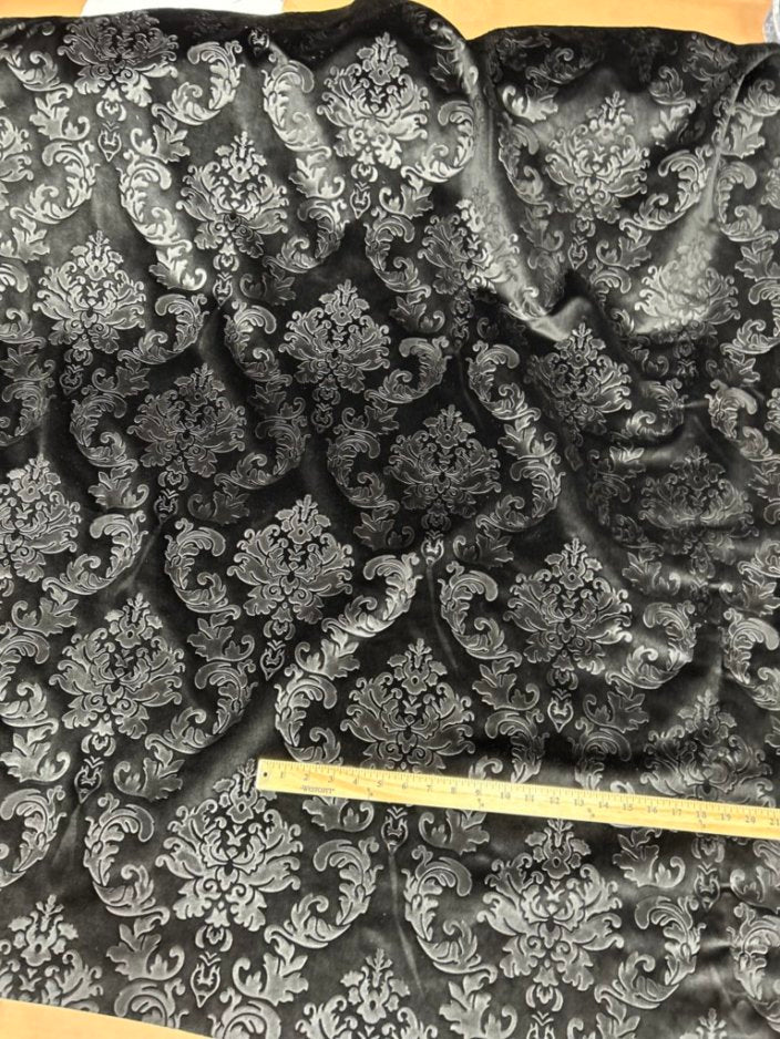 Embedded Damask Velvet Fabric by the yard - New Star Fabrics