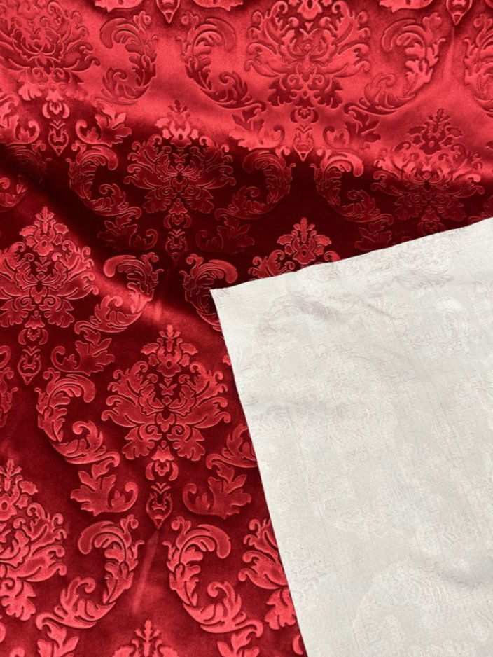 Embedded Damask Velvet Fabric by the yard - New Star Fabrics
