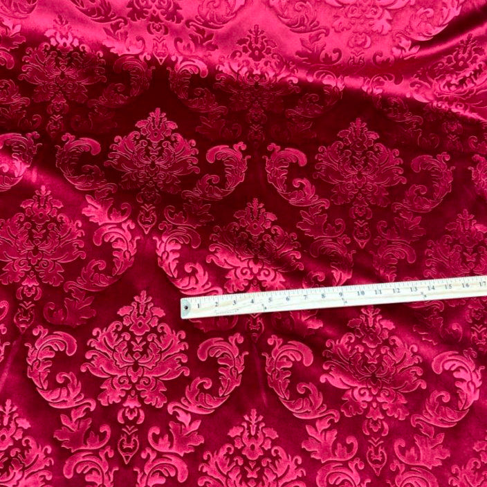 Embedded Damask Velvet Fabric by the yard - New Star Fabrics