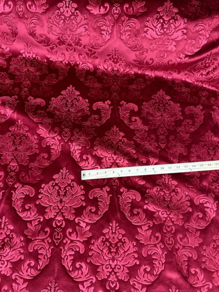 Embedded Damask Velvet Fabric by the yard - New Star Fabrics