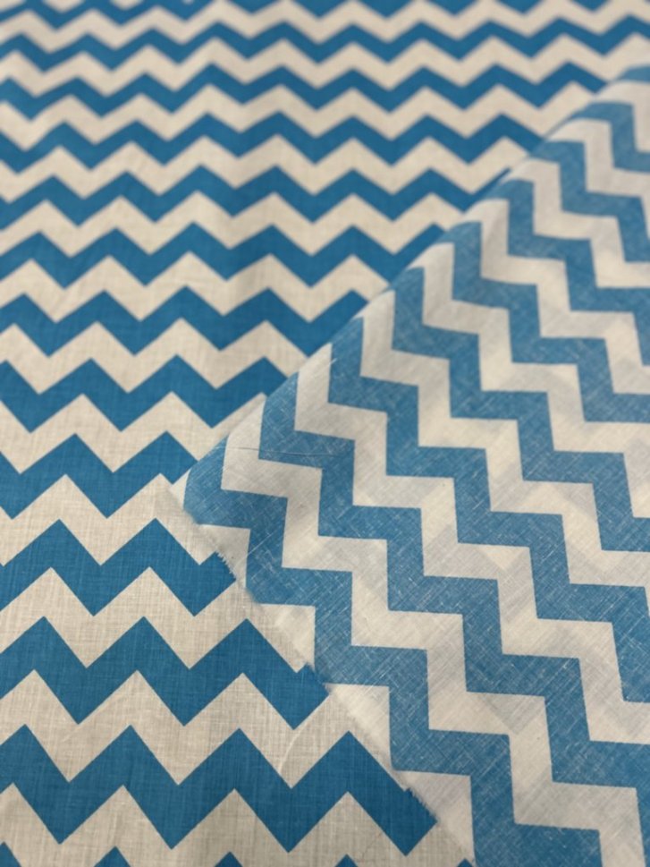 Zigzag print Poly Cotton Fabric  by the yard 58 inched