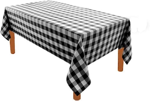 Gingham Checkered Poly Poplin Tablecloth - 60 x 120 Inch - New Star Fabrics