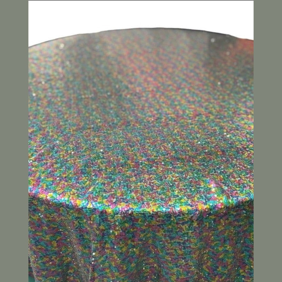 Glitz Sequin Tablecloth 108'' Round - New Star Fabrics