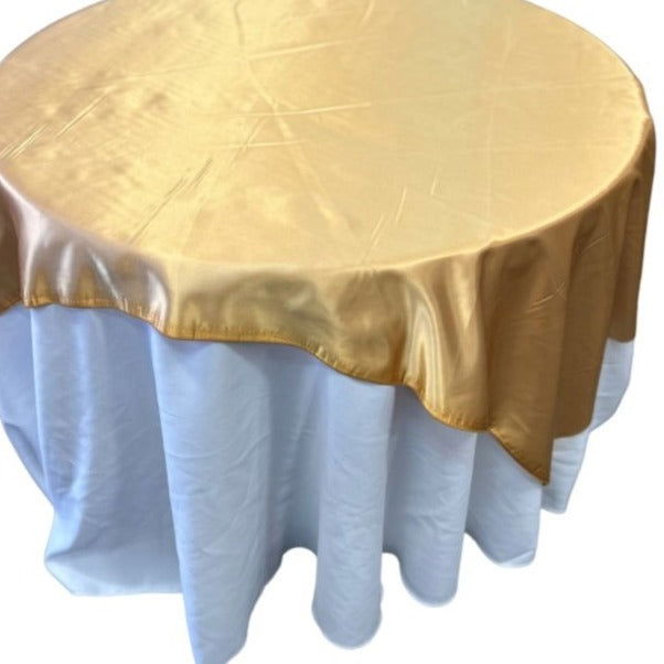 Gold Table Overlay Satin 58 X 58 Inches - New Star Fabrics