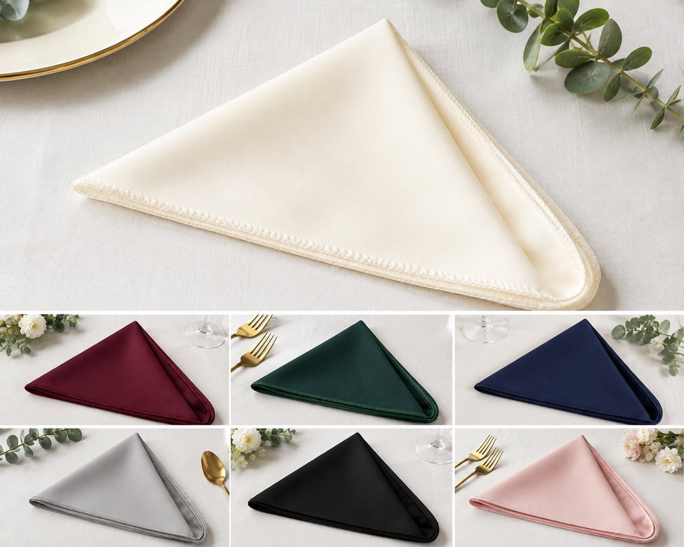 18” x 18” Polyester Poplin Napkins – 25 Pack | Made in USA