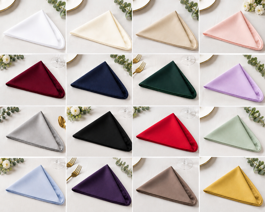 18” x 18” Polyester Poplin Napkins – 25 Pack | Made in USA