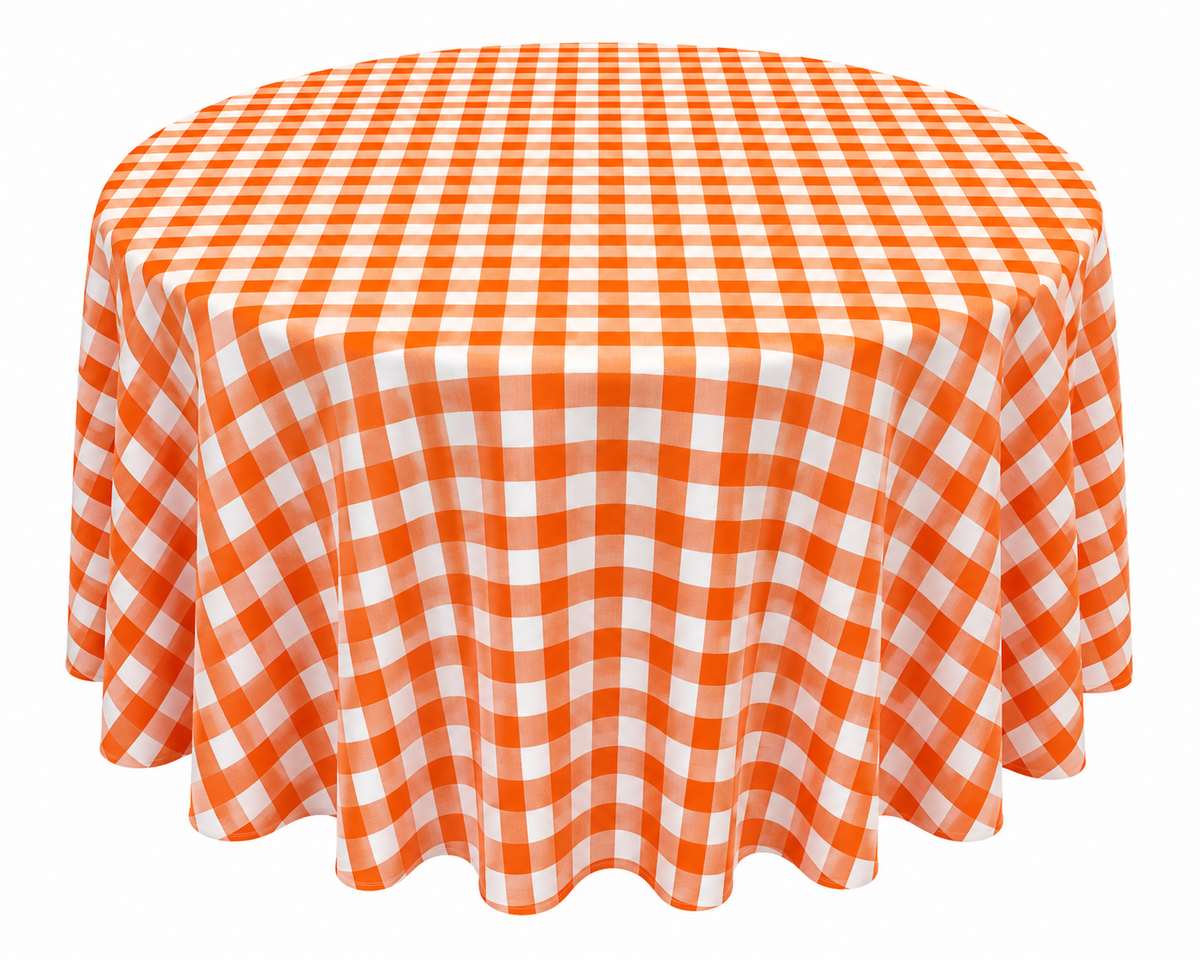 Checkered Plaid Round Tablecloth 108 Inches