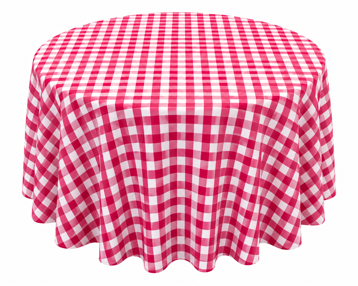 Checkered Plaid Round Tablecloth 108 Inches
