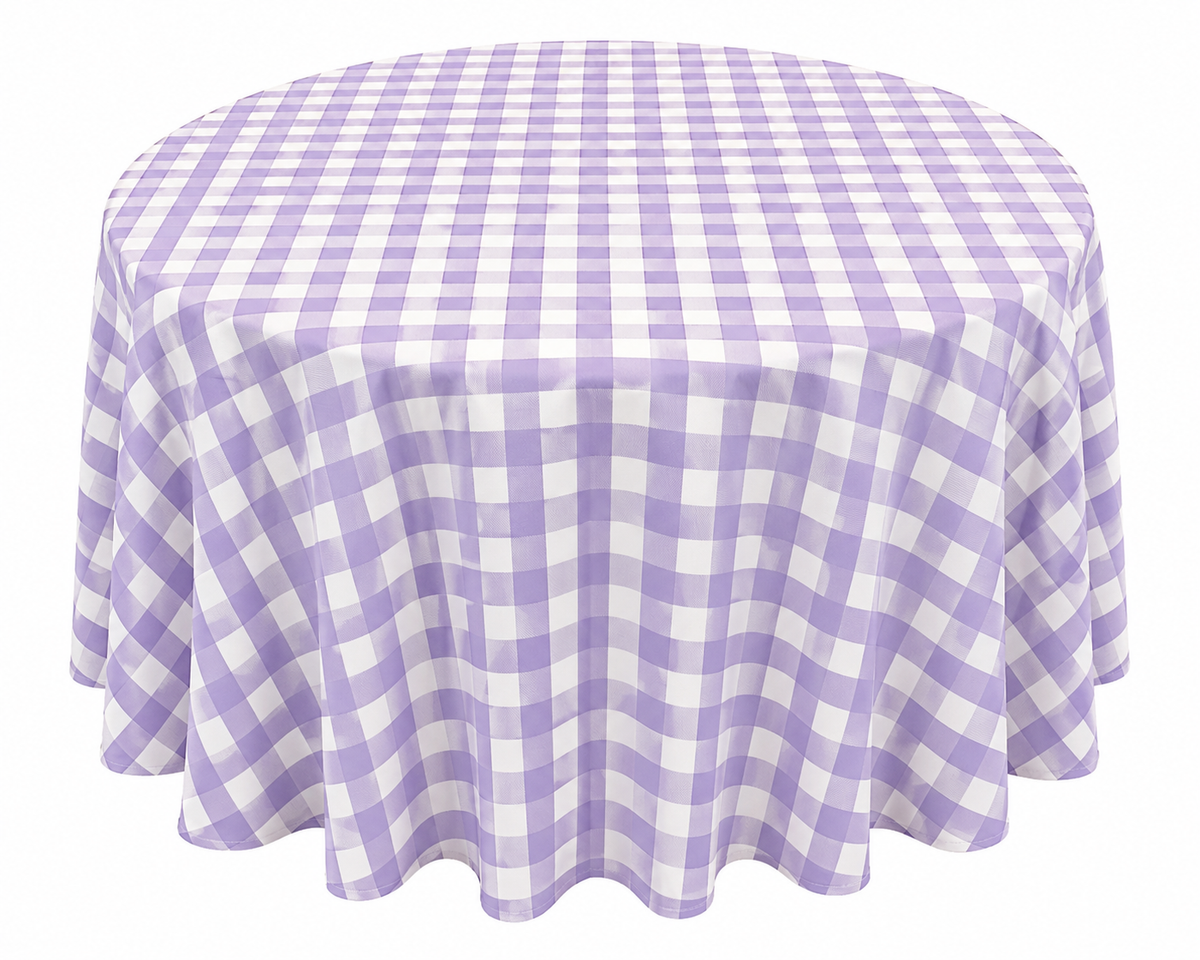 Checkered Plaid Round Tablecloth 108 Inches
