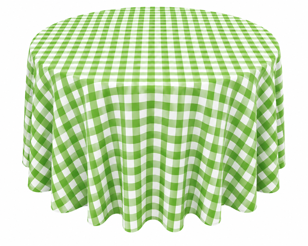Checkered Plaid Round Tablecloth 108 Inches