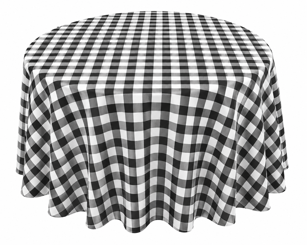 Checkered Plaid Round Tablecloth 108 Inches