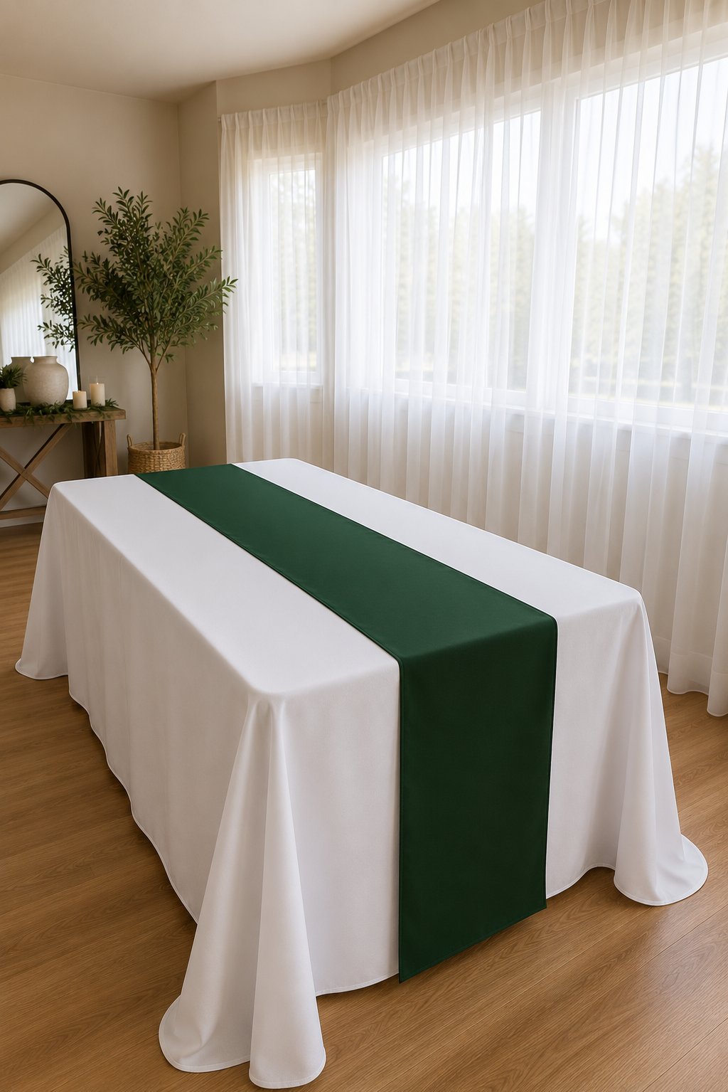 Poly Poplin Table Runner – 14″ x 108″, One Finished Piece