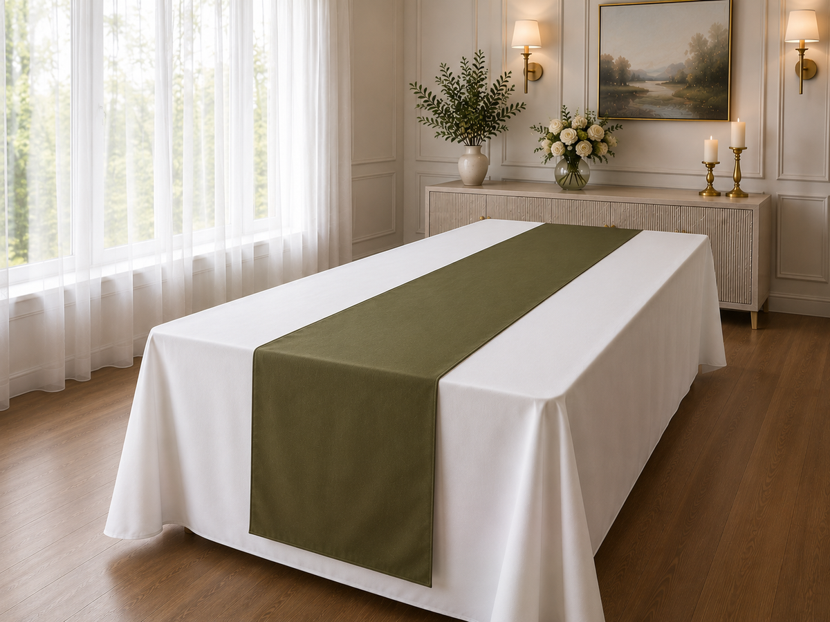Poly Poplin Table Runner – 14″ x 108″, One Finished Piece