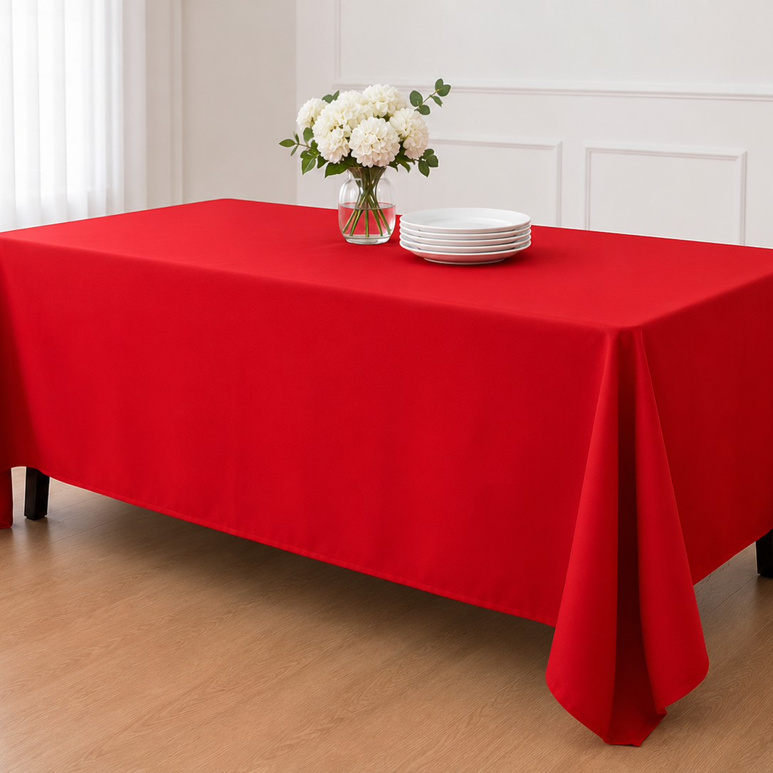 Rectangle Poly Poplin Tablecloth 60 by 108 Inches