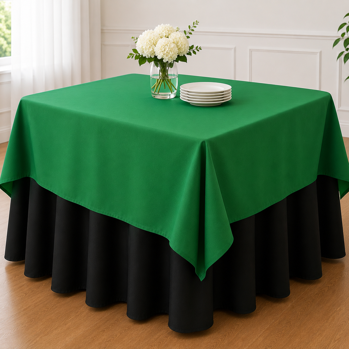 Table Overlay Poly Poplin 58 x 58 Inches