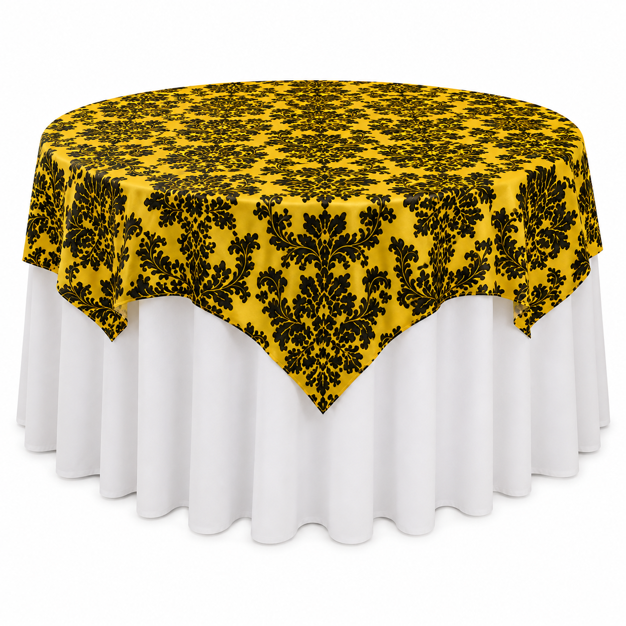 Overlay 60 by 60'' Damask Flocking Taffeta
