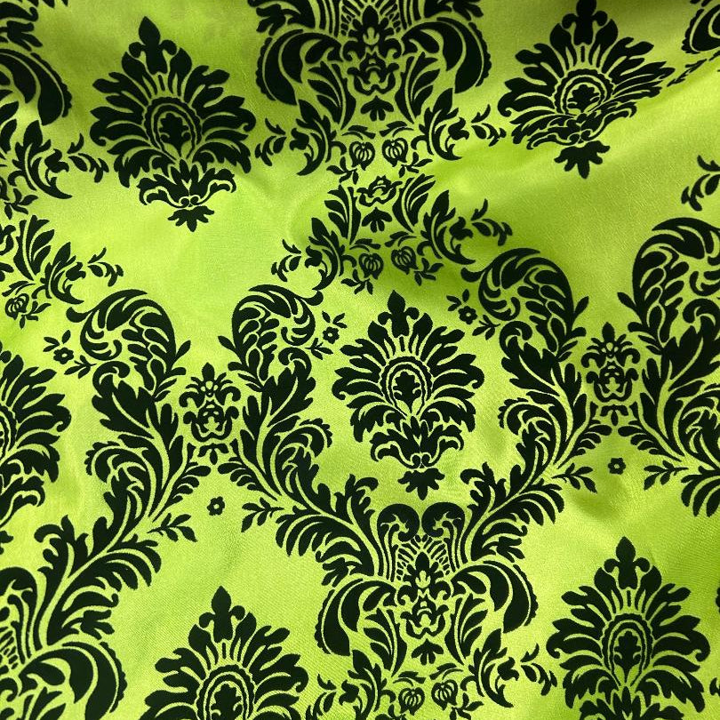 50 Yards Flocked Damask Taffeta Fabric Roll Wholesale 58'' Wide Event & Curtain Material