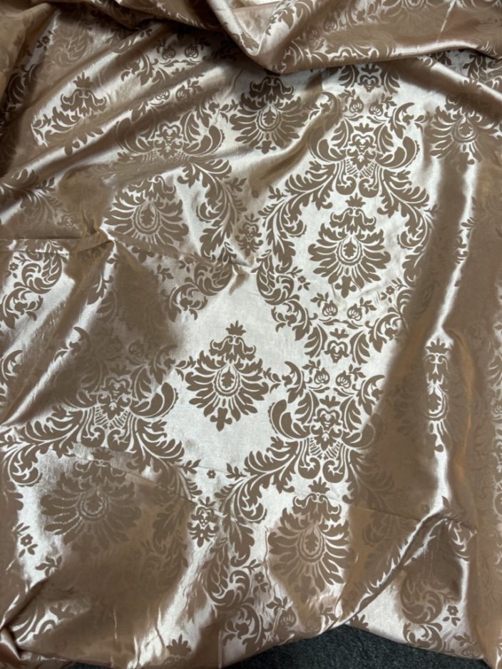 Flocked Damask Taffeta Fabric