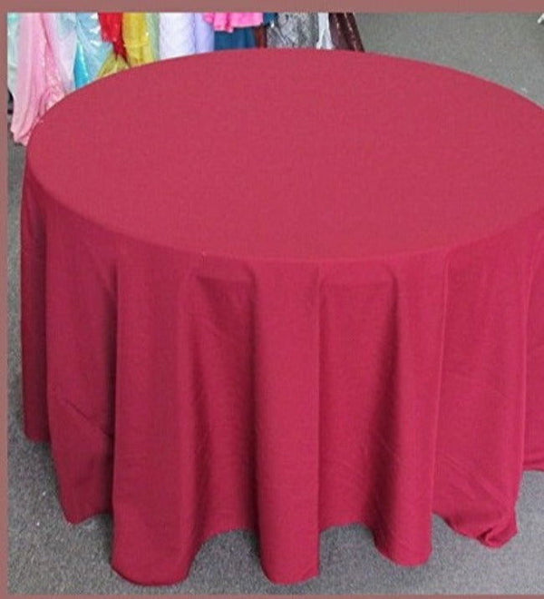 Poly Poplin Round Polyester Tablecloth - 132 Inch Linen - New Star Fabrics