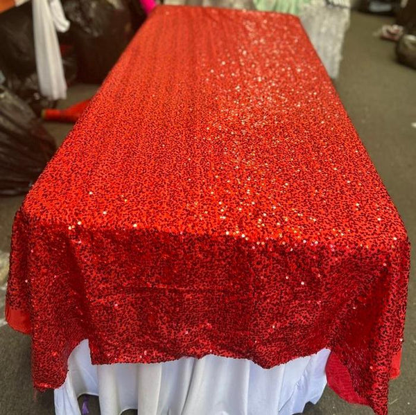 Rectangle Sequin Taffeta Tablecloth 55 by 108 inches - New Star Fabrics