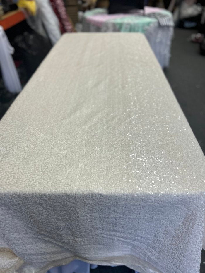 Rectangle Sequin Taffeta Tablecloth 55 by 108 inches - New Star Fabrics