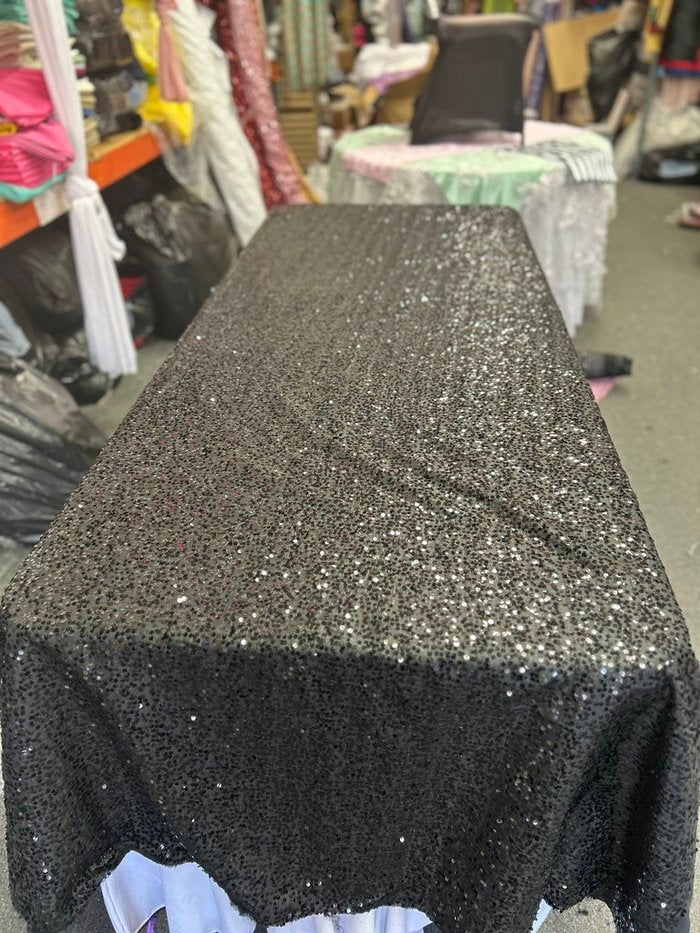 Rectangle Sequin Taffeta Tablecloth 55 by 108 inches - New Star Fabrics