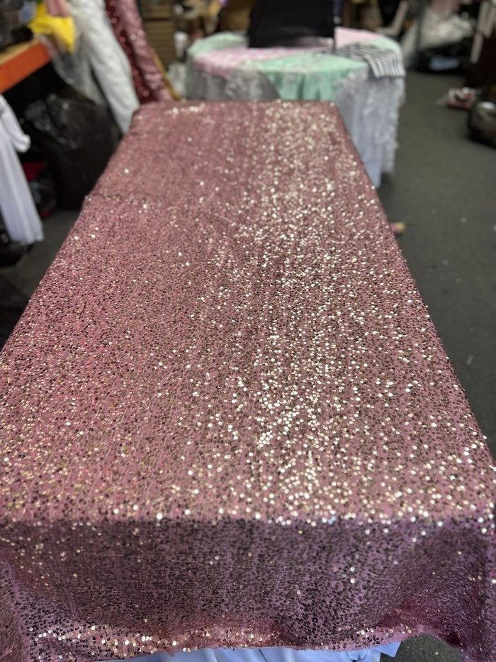 Rectangle Sequin Taffeta Tablecloth 55 by 108 inches - New Star Fabrics