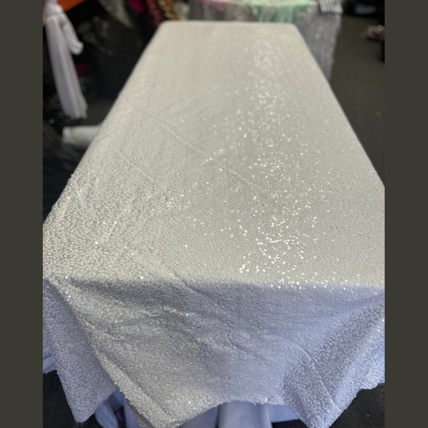 Rectangle Sequin Taffeta Tablecloth 55 by 108 inches - New Star Fabrics