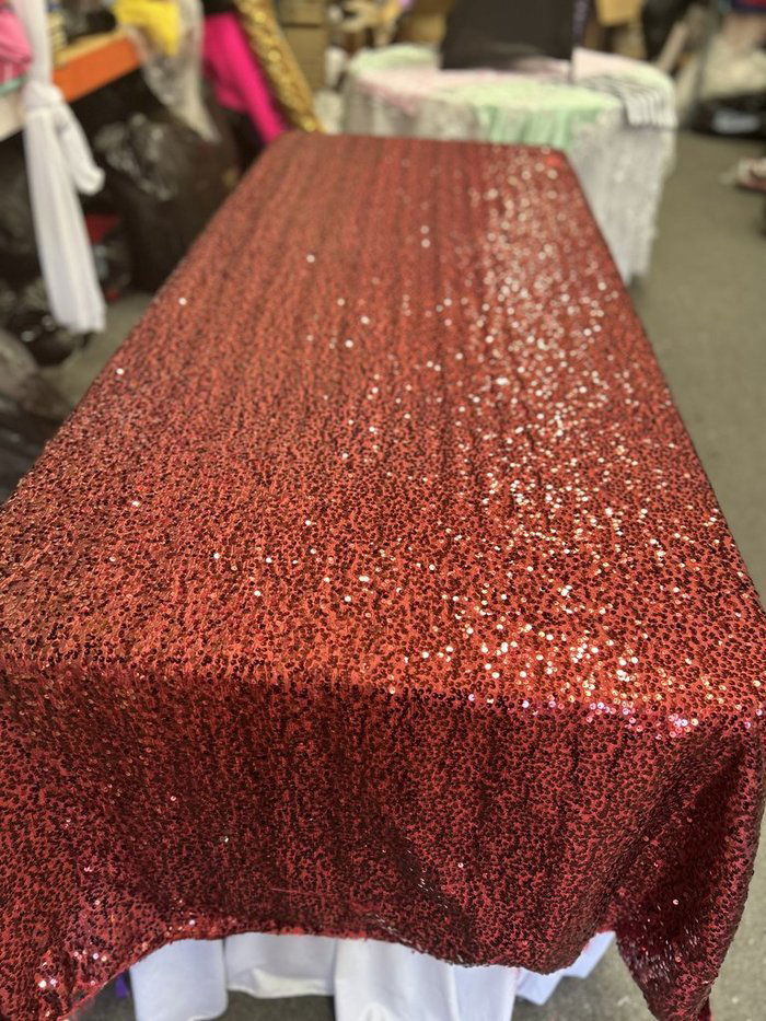 Rectangle Sequin Taffeta Tablecloth 55 by 108 inches - New Star Fabrics