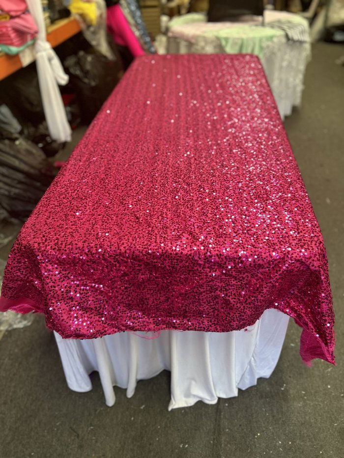 Rectangle Sequin Taffeta Tablecloth 55 by 108 inches - New Star Fabrics