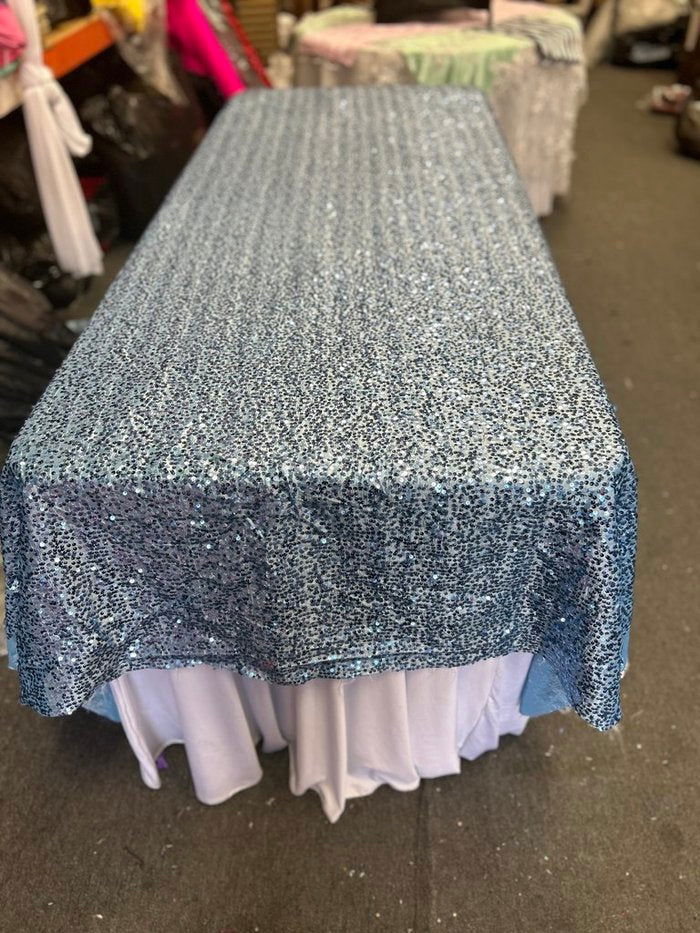 Rectangle Sequin Taffeta Tablecloth 55 by 108 inches - New Star Fabrics
