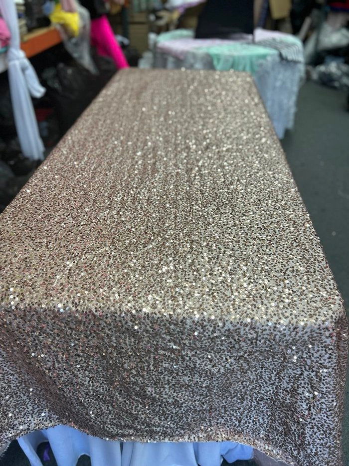 Rectangle Sequin Taffeta Tablecloth 55 by 108 inches - New Star Fabrics