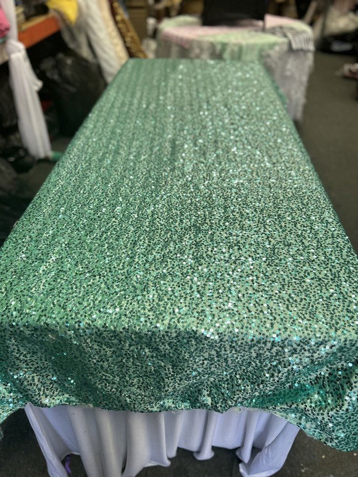 Rectangle Sequin Taffeta Tablecloth 55 by 108 inches - New Star Fabrics