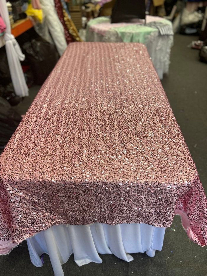 Rectangle Sequin Taffeta Tablecloth 55 by 108 inches - New Star Fabrics