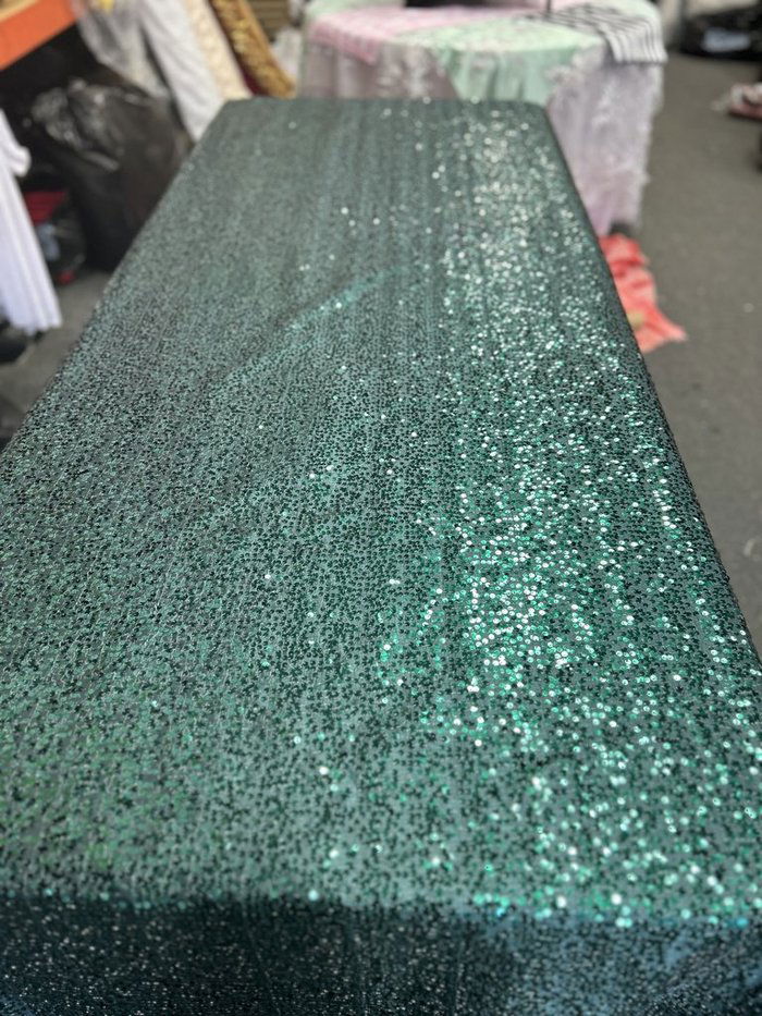 Rectangle Sequin Taffeta Tablecloth 55 by 108 inches - New Star Fabrics