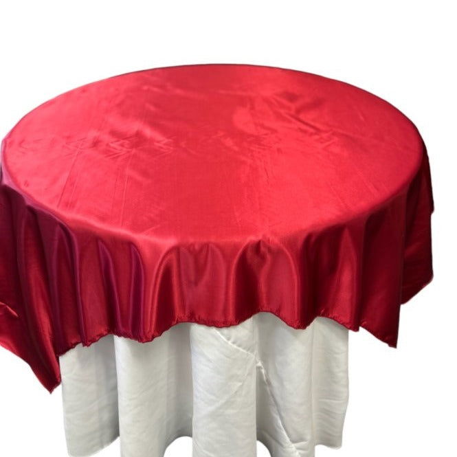 Red Table Overlay Satin 58 X 58 Inches - New Star Fabrics