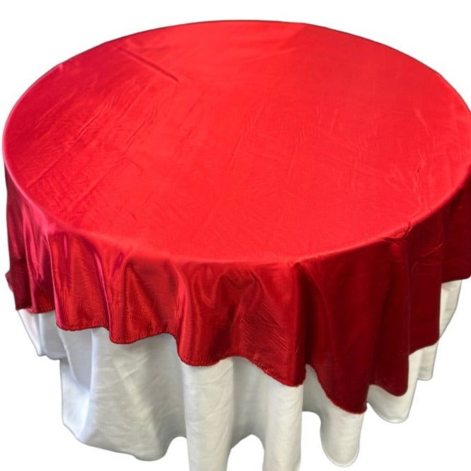 Red Table Overlay Satin 58 X 58 Inches - New Star Fabrics