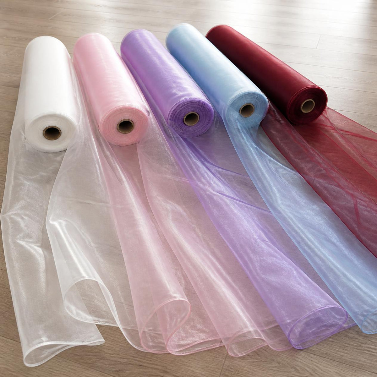 Organza Fabric Roll-50-Yard Continuous Pieces for Weddings & Events
