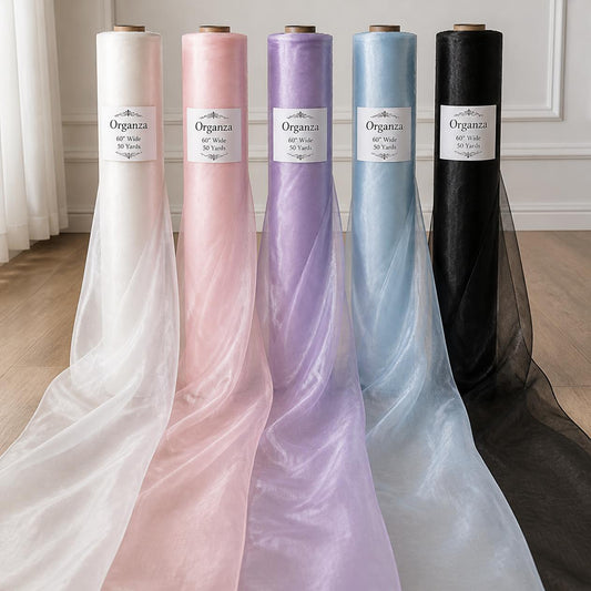 Organza Fabric Roll-50-Yard Continuous Pieces for Weddings & Events