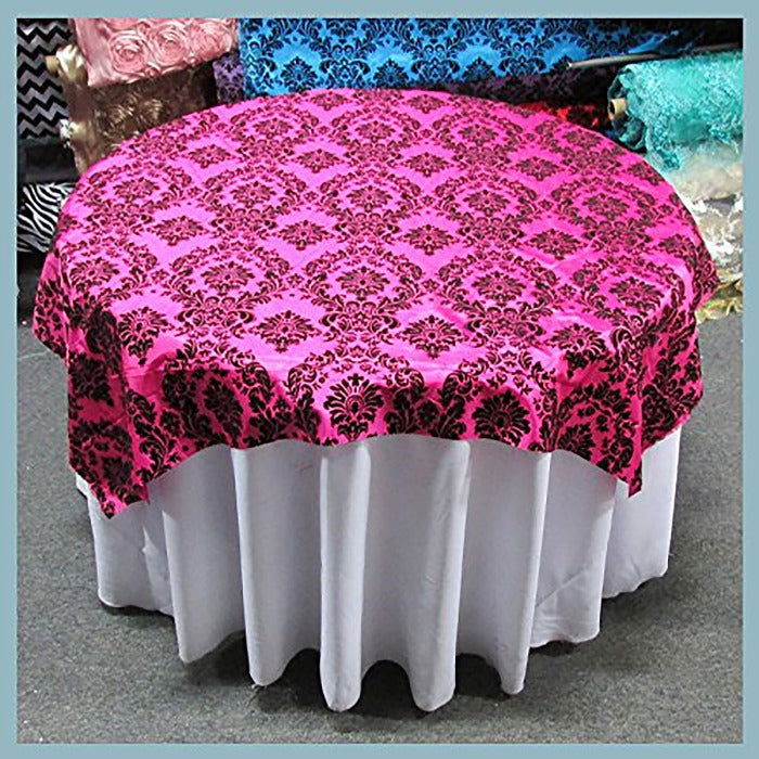 Round Tablecloth  Damask Flocking Taffeta 108'' Round - New Star Fabrics