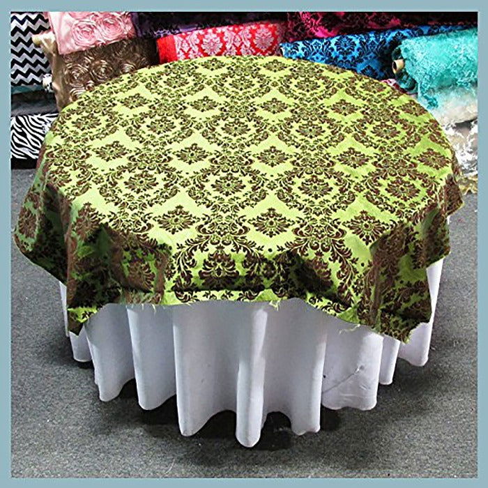 Round Tablecloth  Damask Flocking Taffeta 108'' Round - New Star Fabrics
