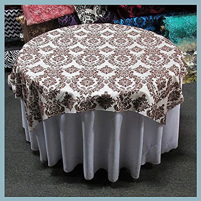 Round Tablecloth  Damask Flocking Taffeta 108'' Round - New Star Fabrics