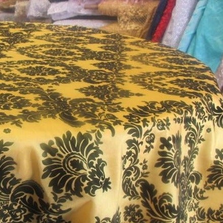 Round Tablecloth  Damask Flocking Taffeta 108'' Round - New Star Fabrics