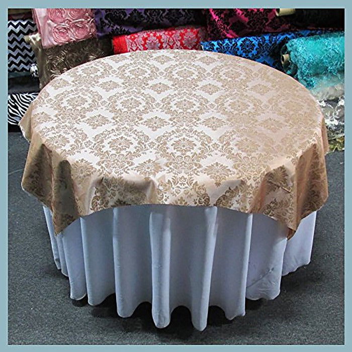 Round Tablecloth  Damask Flocking Taffeta 108'' Round - New Star Fabrics