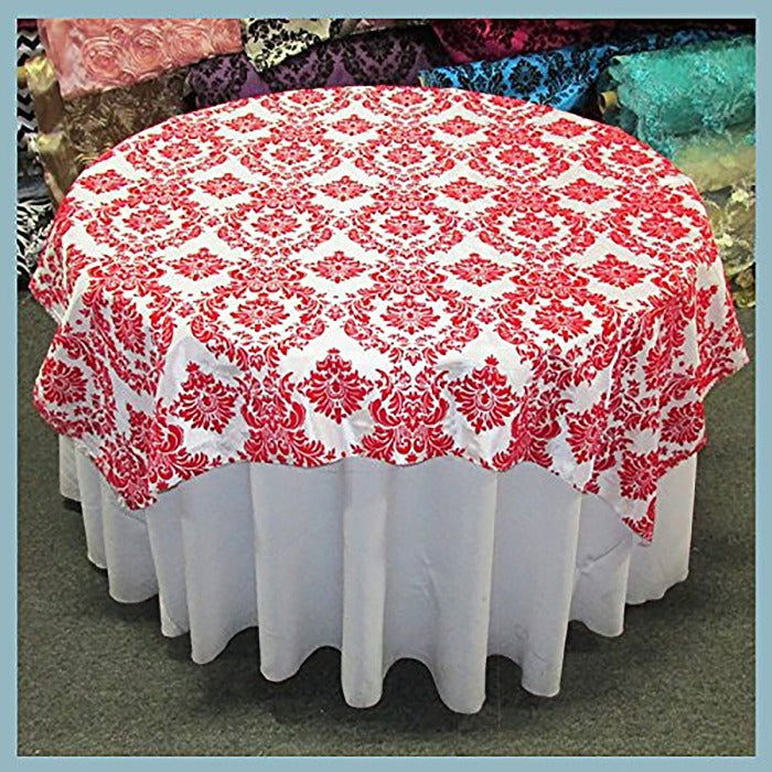 Round Tablecloth  Damask Flocking Taffeta 108'' Round - New Star Fabrics